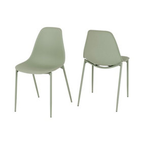 Lindon Dining Chair (Pack of 2) - L52 x W46 x H84 cm - Green