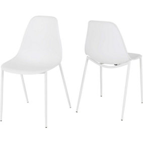 Lindon Dining Chair (Pack of 2) - L52 x W46 x H84 cm - White