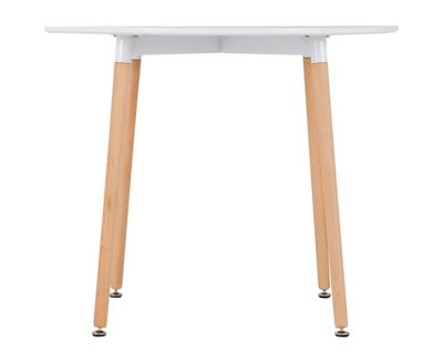 Lindon Round Dining Table in White and Natural Oak