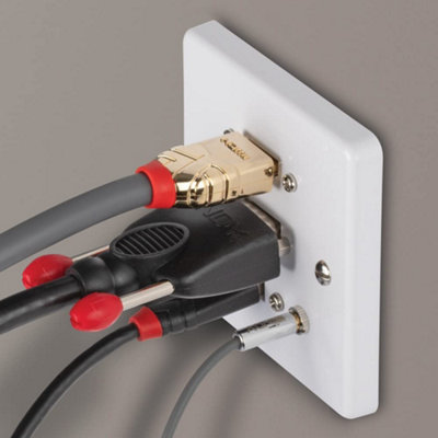 Lindy Multi AV Faceplate, Single Gang, HDMI, VGA, USB Type A, 3.5mm ...