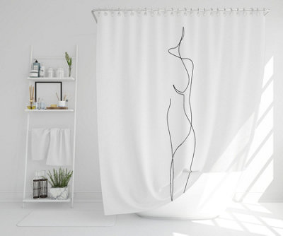 line art drawing of woman (Shower Curtain) / Default Title Price Comparisons | Compare The Build