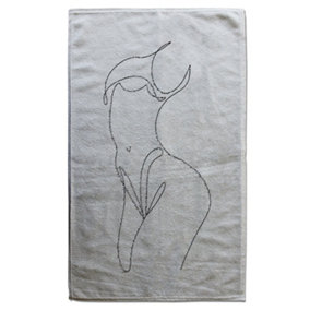 line art of femail body (Bath Towel) / Default Title