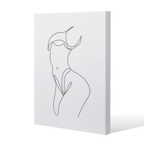 line art of femail body (Canvas Print) / 101 x 77 x 4cm