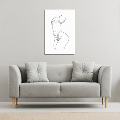 line art of femail body (Canvas Print) / 101 x 77 x 4cm