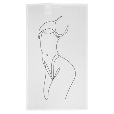 line art of femail body (Kitchen Towel) / Default Title