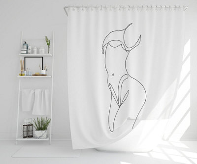line art of femail body (Shower Curtain) / Default Title Price Comparisons | Compare The Build