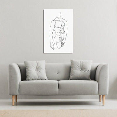 line art of male body (Canvas Print) / 152 x 101 x 4cm