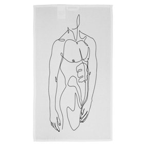 line art of male body (Kitchen Towel)