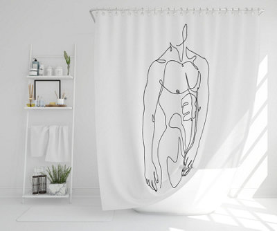 line art of male body (Shower Curtain) / Default Title Price Comparisons | Compare The Build