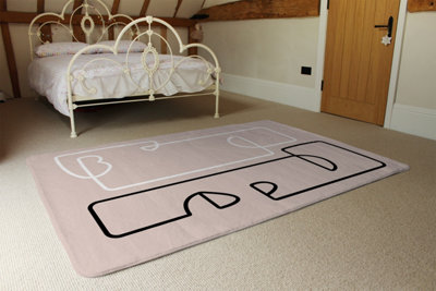 Line Art Of Two Faces Designer Special Soft Home Rug