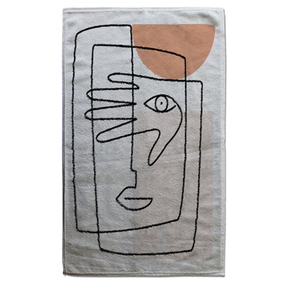 line drawing of face and hand (Bath Towel) / Default Title Price Comparisons | Compare The Build