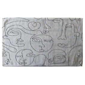 line drawing of faces (Bath Towel) / Default Title