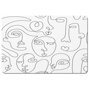 line drawing of faces (Placemat) / Default Title