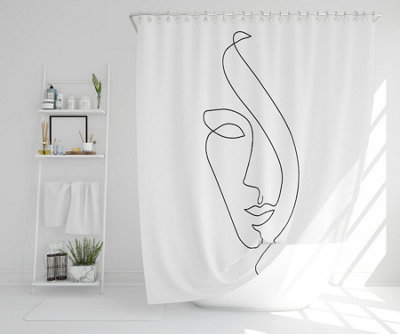 Line Face drawing (Shower Curtain) / Default Title Price Comparisons | Compare The Build