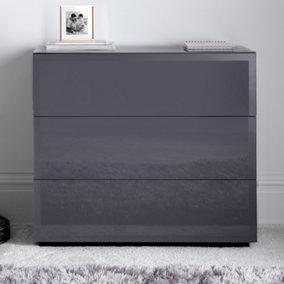 Linea 3 Drawer Grey Chest Only