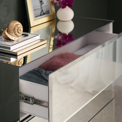 Linea 3 Drawer Mirrored Chest Only