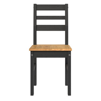 Linea pine black ladder back chair (pair)