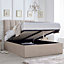 Linea Stone Upholstered Ottoman - King Size Bed Frame Only