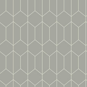 Linear Geometric Wallpaper Grey Arthouse 909700
