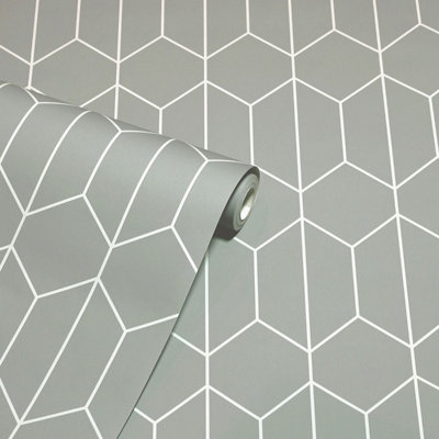 Linear Geometric Wallpaper Grey Arthouse 909700