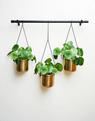 Linear Hanging Planters 81CM Black and Gold