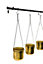 Linear Hanging Planters - Metal - L20 x W81 x H90 cm - Black/Gold