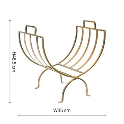 Linear Log Basket Brass H48.5Cm W35Cm Price Comparisons | Compare The Build