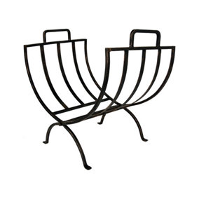 Linear Log Basket - Iron - L51 x W36 x H48.5 cm - Black