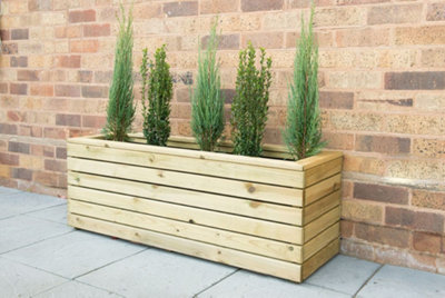 Linear Long Wooden Garden Planter 1.2m x 0.4m