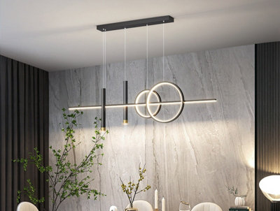 Linear Pendant Light LED Black Modern Lighting Kitchen Island Linear