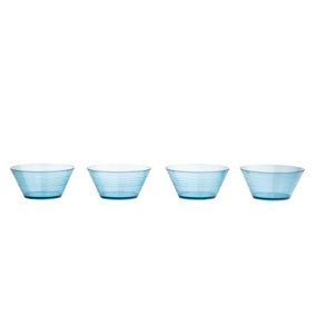 Linear Plastic Bowls Blue set of 4
