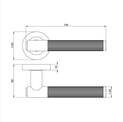Linear T-Bar Bathroom Internal Door Handle Set Thumbturn and Mortise ...