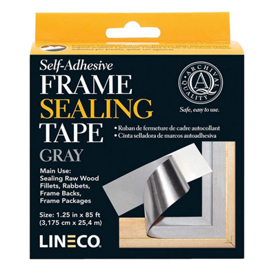 Lineco Picture Frame Sealing Tape Self-Adhesive Grey 3.2 cm x 25 m
