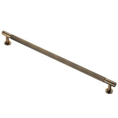 Lined Bar Door Pull Handle - 274mm x 13mm - 224mm Centres - Antique ...