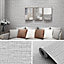 Linen Effect Textured Self Adhesive Grey Wallpaper 10 m