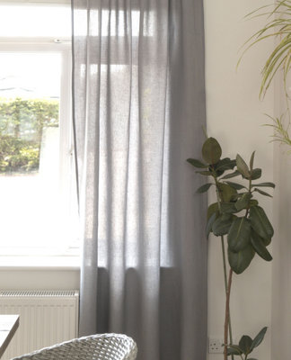 Linen Grey Slot Top Voile Panel