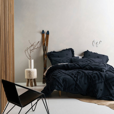 Linen House Adalyn King Duvet Cover Set, Cotton, Indigo