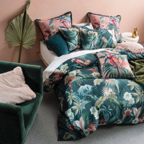 Linen House Fernanda Double Duvet Cover Set, Cotton, Multi