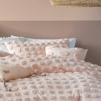 Linen House Haze King Duvet Cover Set, Cotton, Peach