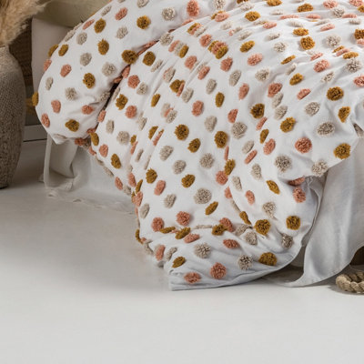 Linen House Haze King Duvet Cover Set, Cotton, Pink/Sand