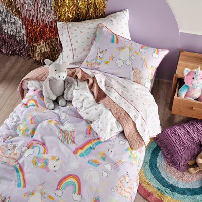 Linen House Kids Unicorniverse Reversible 100 Cotton Duvet Cover