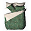 Linen House Livia Double Duvet Cover Set, Cotton, Green
