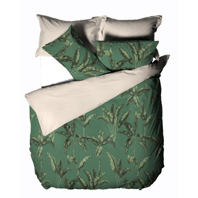 Linen House Livia Single Duvet Cover Set, Cotton, Green
