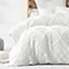 Linen House Palm Springs King Duvet Cover Set, Cotton, White
