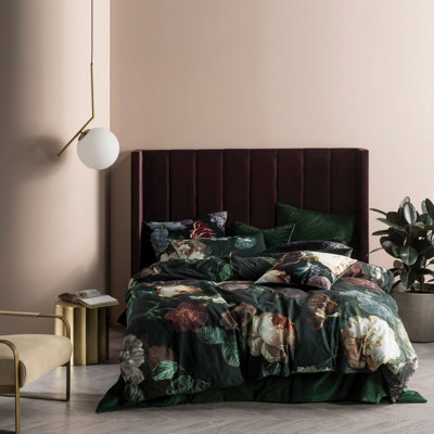 Linen House Winona Double Duvet Cover Set, Cotton, Ivy