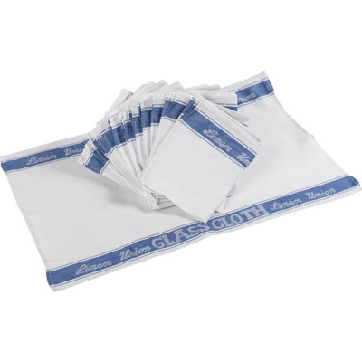 Linen Union Glass Cloth Blue 6 Pack. Flat Linen/Cotton Glass Cloth Price Comparisons | Compare The Build