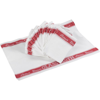 Linen Union Glass Cloth Red 6 Pack. Flat Linen/Cotton Glass Cloth Price Comparisons | Compare The Build