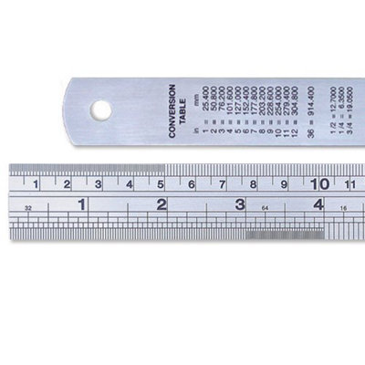 Linex Metre Ruler, Stainless Steel, with Imperial and Metric Markings