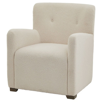 Lingfield Bouclé Armchair - Fabric/Wood - L80 x W70 x H83 cm - Cream