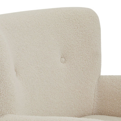 Lingfield Bouclé Armchair - Fabric/Wood - L80 x W70 x H83 cm - Cream
